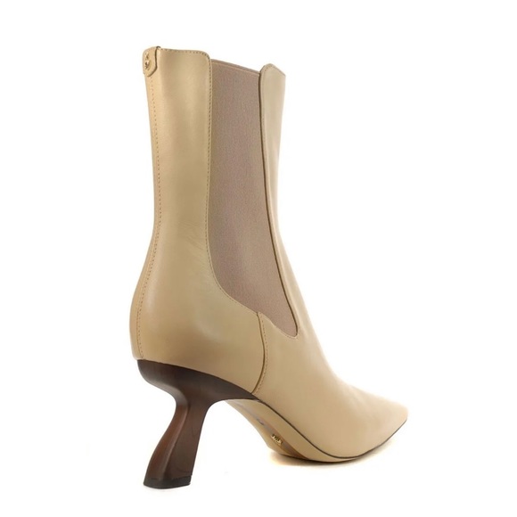 Sammie Almond Leather Stiletto Heeled Booties Sam Edelman - Picture 3 of 4